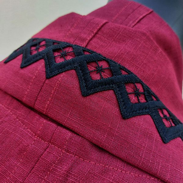 Caftan sans manches "Shaman" bordeaux – Image 4