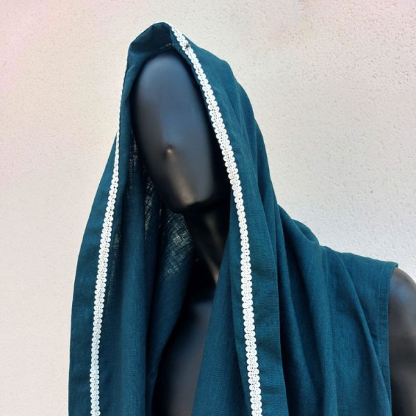 Caftan sans manches "Shaman" bleu pétrole – Image 8