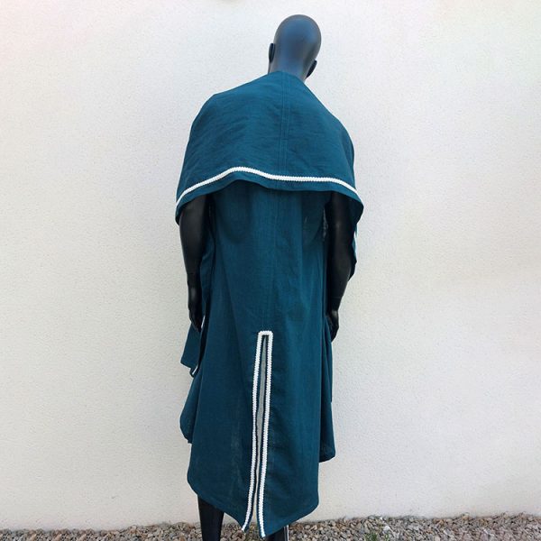 Caftan sans manches "Shaman" bleu pétrole – Image 7