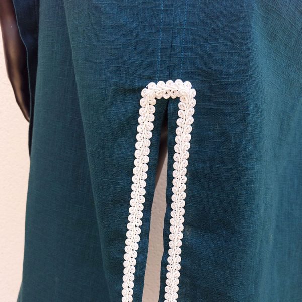 Caftan sans manches "Shaman" bleu pétrole – Image 10