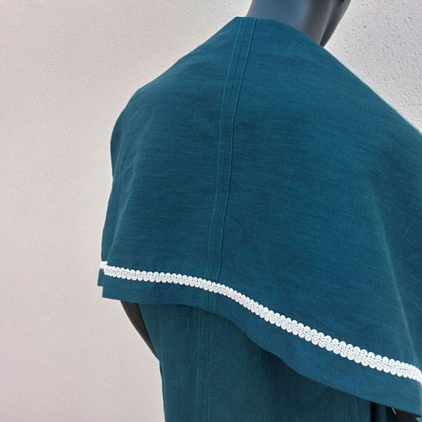 Caftan sans manches "Shaman" bleu pétrole – Image 9