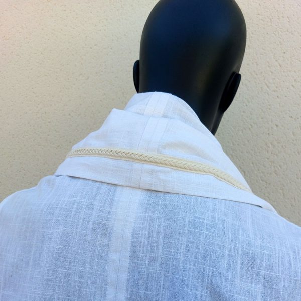 Caftan sans manches "Shaman" blanc – Image 5
