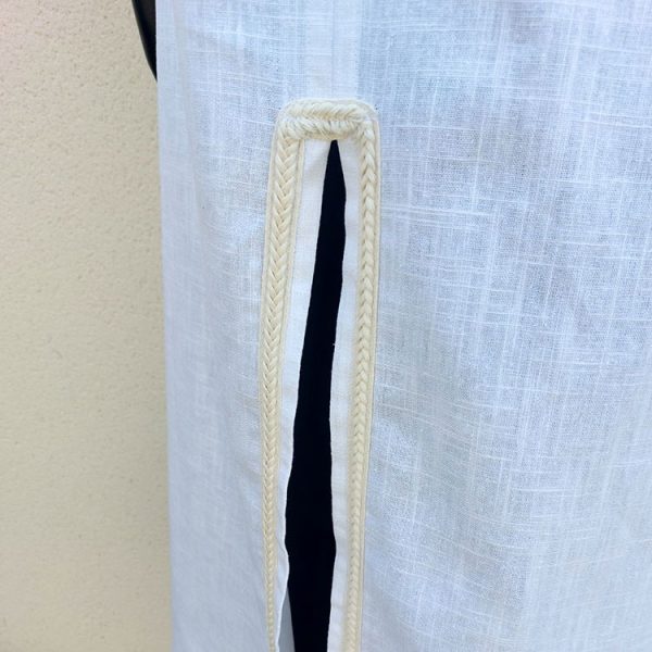 Caftan sans manches "Shaman" blanc – Image 6
