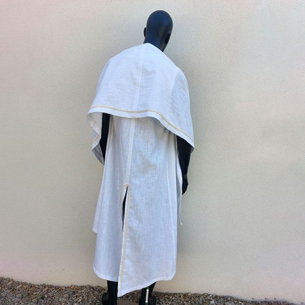 Caftan sans manches "Shaman" blanc – Image 4