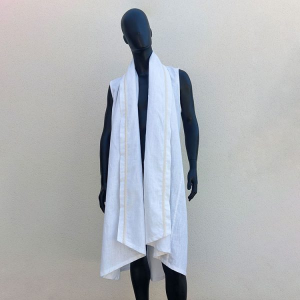 Caftan sans manches "Shaman" blanc – Image 2